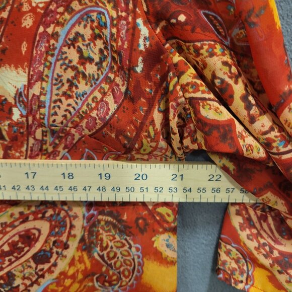 Coldwater Creek Shirt‎ Women's Size Large  Button Up Sheer Long Sleeve Artsy - Picture 5 of 6